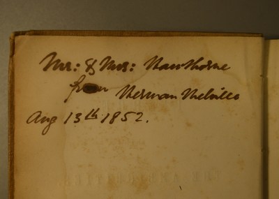 Inscribed copy of Pierre: Or, the Ambiguities, presented by Melville to Nathaniel and Sophia Hawthorne, 1852.