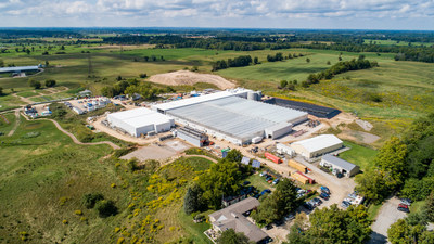 Aerial view of TGOD's Hamilton site. (CNW Group/The Green Organic Dutchman Holdings Ltd.)