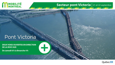 Circulation pont Victoria, 21 et 22 septembre (Groupe CNW/Ministre des Transports)