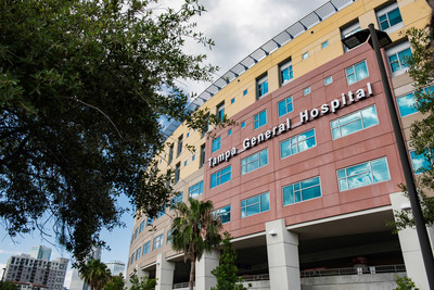 Exterior image of the Bayshore Pavilion at Tampa General Hospital, photographed on June 21, 2016.