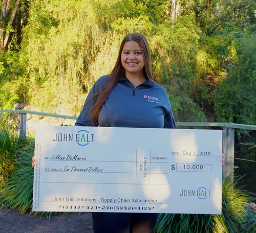Lillian DeMarco, recipient of the Future Supply Chain Leaders Higher Education Scholarship from John Galt Solutions, September 2019