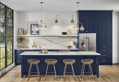 Kitchen painted in Naval SW 6244 (Sherwin-Williams)