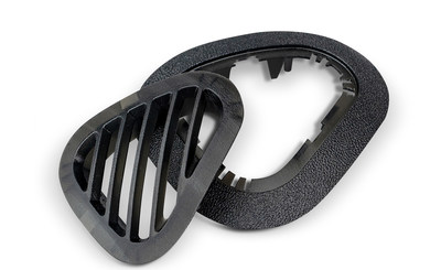 Automotive dashboard vent produced in 3D Systems’ revolutionary new production material, Figure 4 PRO-BLK 10. Combined with Figure 4 3D printing technology, this material delivers final parts on average up to 4X faster than competing systems. Automotive dashboard vent produced in 3D Systems’ revolutionary new production material, Figure 4 PRO-BLK 10. Combined with Figure 4 3D printing technology, this material delivers final parts on average up to 4X faster than competing systems.