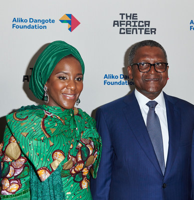 Halima Aliko Dangote, Board President, Africa Center and Aliko Dangote, Chairman, Aliko Dangote Foundation attend the Future Africa Forum at The Africa Center in New York, where a transformative $20 million donation by the Aliko Dangote Foundation was announced. In recognition of this historic donation, the Center renamed its venue 