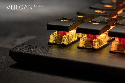The new Vulcan 121 AIMO debuts ROCCAT's proprietary speed-optimized mechanical switches, named Titan Switch Speed, that register key strokes up to 30% faster than standard switches. Available at participating retailers for a MSRP of $159.99.