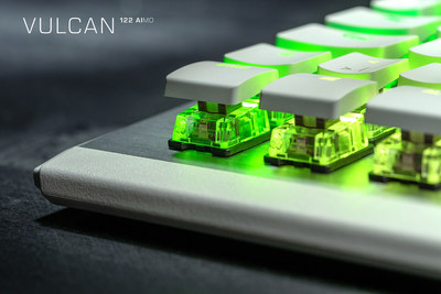 The Vulcan 122 AIMO features ROCCAT's Titan Switch Tactile mechanical switches and is well balanced between crispness and speed – 20% faster than standard – and is silent, yet with a noticeable bump. Available at participating retailers for a MSRP of $159.99.