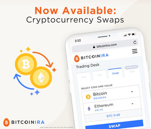 Bitcoin IRA™ Introduces World's First Crypto Swaps On Its 24/7 Self-Trading IRA Platform